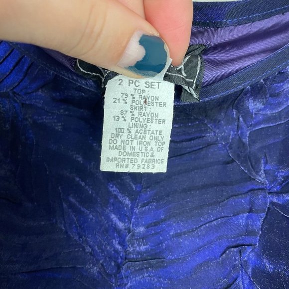 NWT Alex Evenings Woman's Sz 4 Petite 2 Piece Blue‎ Purple Set Maxi Skirt Set - Picture 4 of 9